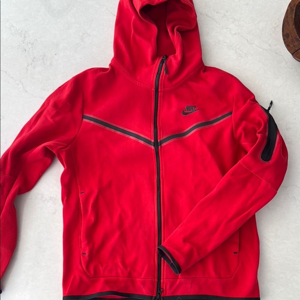 Nike Red and Black Hoodie